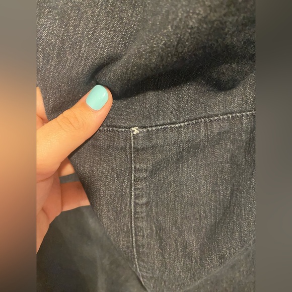 Ashley Stewart Plus Ruffle Off-Shoulder Sleeve Denim Jumpsuit Size 26 - Picture 2 of 11